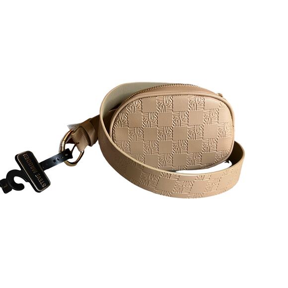 Steve Madden Belt Bag Bundle Tan Logo Unicorn Card Case - Picture 2 of 6